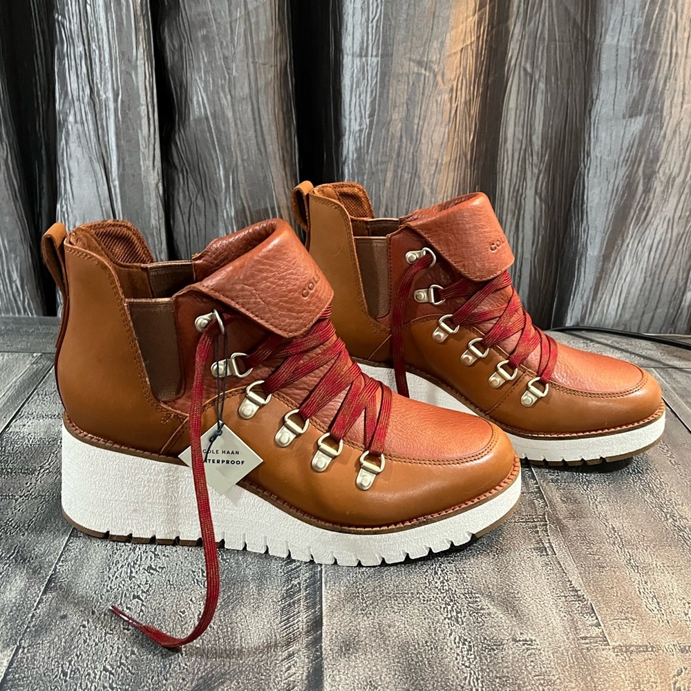 COLE HAAN WOMEN’S ZeroGrand Waterproof Wedge Hiker Booties NEW open to offers